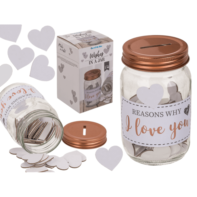 Glazen Weckpot 'reasons why i love you'