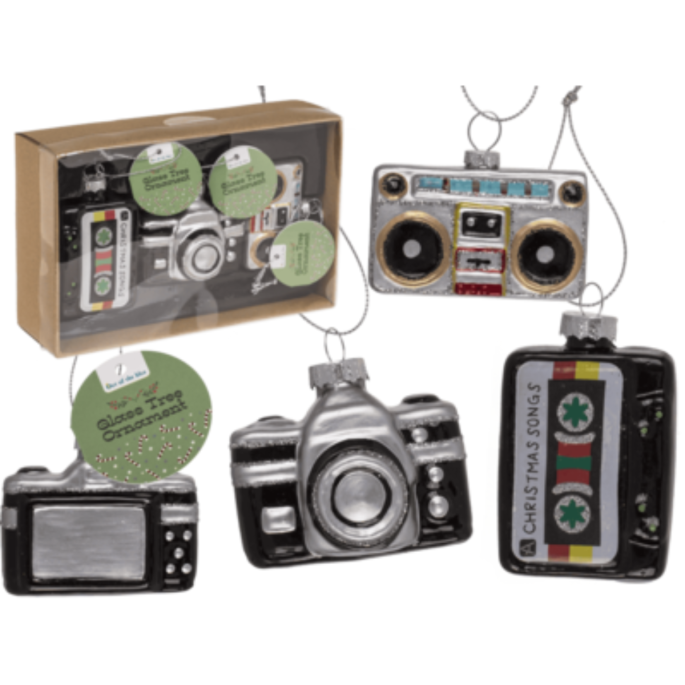 Retro glazen kerstballen set