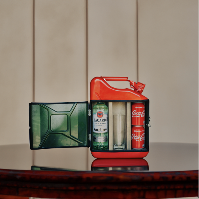 Jerrycan bacardi giftset 'Rood'
