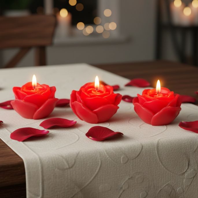 Kaarsen in de vorm van een roos