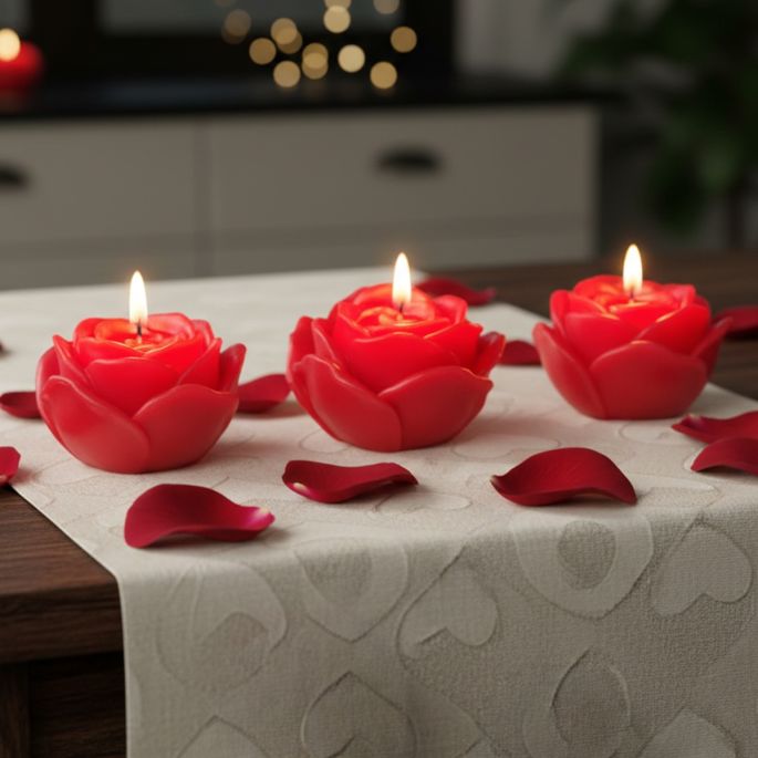 Romantische rozen kaarsen