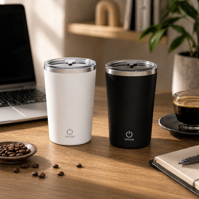 Self Stirring Mug Deluxe - Zwart of Wit