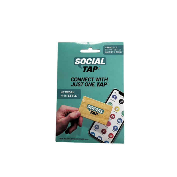 Share your socials met de Social tap Bamboo Card