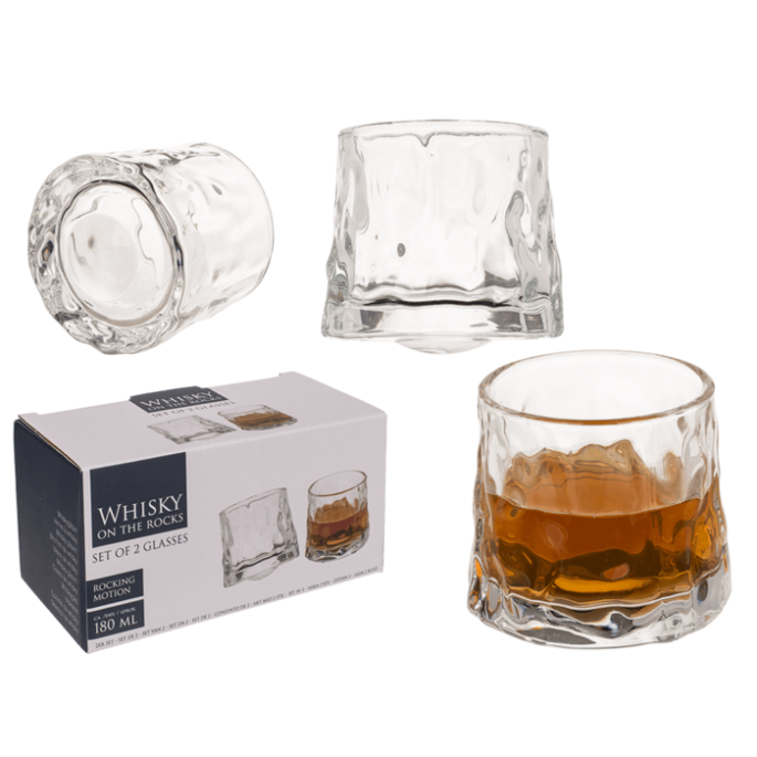 Whiskey glazen 'on the rocks'