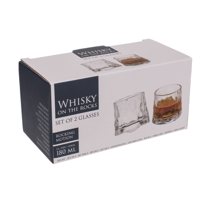Whiskey glazen 'on the rocks'