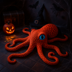 Halloween octopus knuffel 