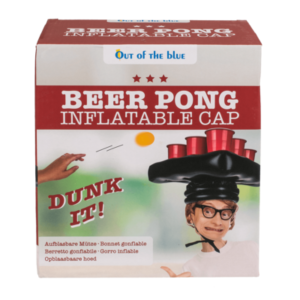 Beer Pong Hoed – Opblaasbaar – Inclusief Bekers & Ballen – Feestspel