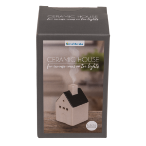 Keramieken huisje voor theelichtjes/wierookkegels 