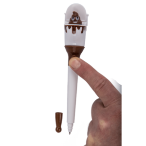 Grappige pen met toilet en drol – 18,5 cm