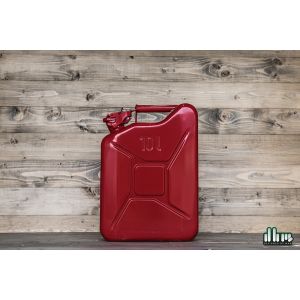 Stalen Jerrycan 10L - Rood - Duurzaam en Veelzijdig - Robuust - Perfect voor in de mancave - Exclusief drank