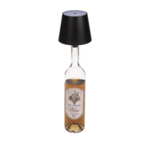 LED bottle lamp, black, 3 modes (on/off/dim.), 11 x 10,5 cm,