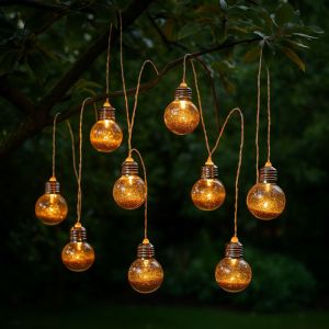 Light chain Glitter Bulbs in a tree