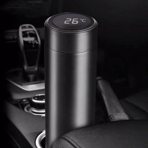 Zwarte Thermosfles met Graden Display