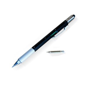 6-in-1 Multitool Pen - Zwart - Gereedschapspen