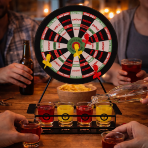 Dart Shots Drankspel – Magnetisch Dartbord met 4 Shotglaasjes