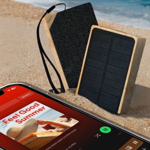 Solar Bamboo Mini Speaker – Compact, Duurzaam, Bluetooth, 3W