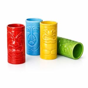 Tiki Shot Glasses - Keramiek - 75 ml - 4 kleuren set