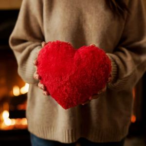 Warming heart pillow 