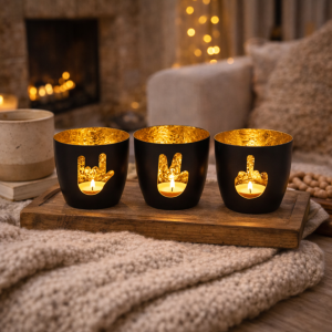 Waxinelichthouder Handgebaren - Set van 3