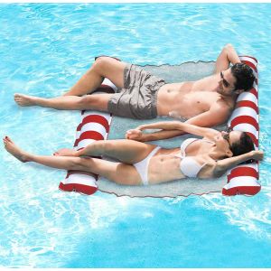 Waterhangmat XXL - Geschikt voor 2 Personen - Opblaasbaar - Groot Luchtbed 138 x 130cm - Waterhammock 