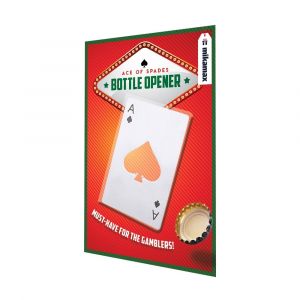 Schoppen Aas Flesopener - Unieke Speelkaartvorm - Metaalkleurig - Originele Bierfles Opener