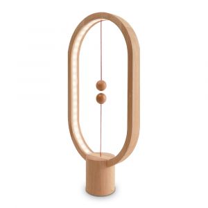 Heng Balance Lamp Oval – Magnetische lamp – Hout - Groot - 32.4 x 27.9 x 9.7 cm