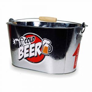 Bierkoeler IJsemmer - Houten Handvat - Incl. 2 Flesopeners - 26 x 13 cm - Houd uw Bier Koud en Verfrissend - Ideaal voor Feestjes en Barbecues