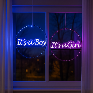 Raam Cirkel it's a boy/girl verlichting