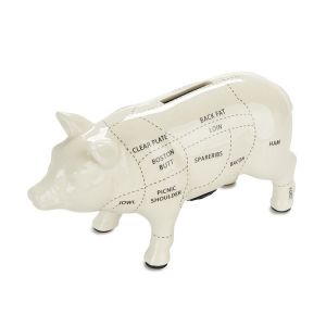Coin bank - Cuts of Pork - 20 cm - ceramic