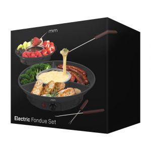 Elektrische Fondueset - Inclusief 2 Vorken - 260 ml - 27,5 x 27,5 x 7,5 cm - Fonduepan - Stijlvolle fondueset