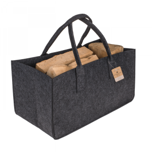 Vilten tas voor hout - 50 x 25 cm - Grijs - Tas voor hout