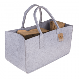 Vilten tas voor hout - 50 x 25 cm - Grijs - Tas voor hout