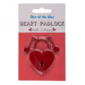 Hartvormig hangslot - Met 2 sleutels - Metaal - Rood - Ca. 6 cm - Liefdesslot - Liefde cadeau