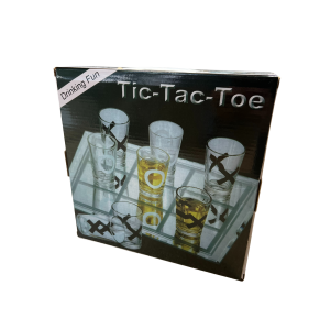 Drinking Tic Tac Toe - 3 Op een Rij - Incl. 9 Shotglaasjes - Met Viltjes tegen Beschadiging - 25 x 25 cm - Shotglas Drankspel