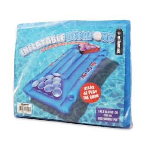 Beer Pong Luchtbed - Drijvend Spelplezier - Groot & Blauw/Wit - Zwembadspellen - Opblaasbaar beer pong luchtbed voor poolparty's en zomerpret