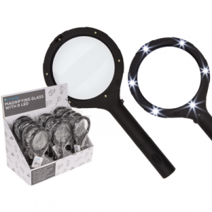 Vergrootglas met licht - Met 6 led lampjes - 24 cm - Loep met verlichting