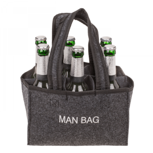 Vilten flessentas - De handigste manier om 6 bier te vervoeren - Zwart - 24 x 15 cm - Flessen tas - Flessentas 6 flessen