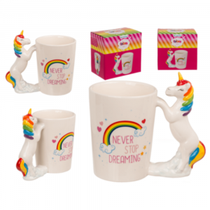 Unicorn mok - 'Never stop dreaming' - 11 x 9 cm - Unicorn beker - Meiden mok