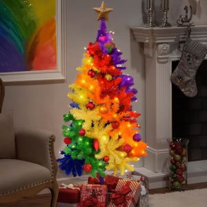 Regenboog Kerstboom - 150 cm - Regenboog kleuren - Kerst versiering - Originele Kerstboom
