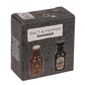 Peper en zoutstel 'bier en wijn' - Voor de drankliefhebber - 4,5x4,5x6 cm - Salt and pepper shaker - Peper en zoutstel grappig