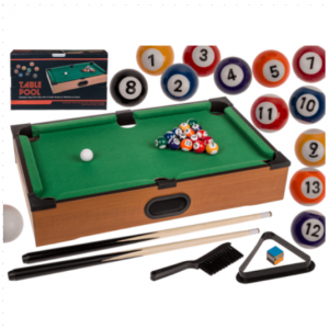 Mini pooltafel - Tafelmodel - 52 x 31 x 10 cm - Pooltafel klein - Houten pooltafel