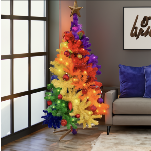 Regenboog Kerstboom - 150 cm - Regenboog kleuren - Kerst versiering - Originele Kerstboom