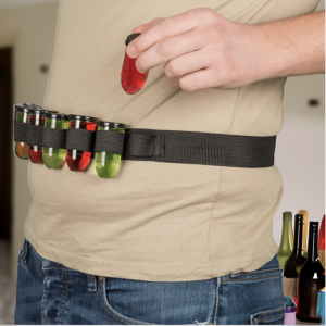 Shotjes Belt - Ruimte voor 8 Shotglazen - Inclusief Shotglazen - 120 cm - Verstelbaar - Feest accessoire - Shotjes riem