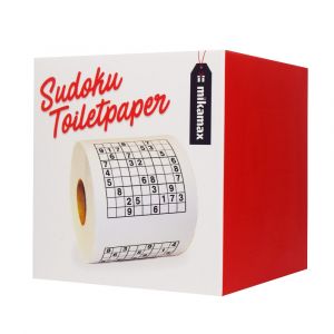 Sudoku Toiletpapier - 9 x 9 Sudoku Puzzels - Ieder Vel een Andere Puzzel - Wc Rol met Sudoku Puzzels
