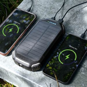 Powerbank solar 20.000 MAH - Maakt gebruik van zonne-energie - Beste solar powerbank - Powerbank op zonne energie