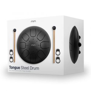 Tongue Drum - Incl. drumstokken, muziekboek en draagtas - 8 noten - Staal - 16 x 16 x 8 - Steel tongue drum