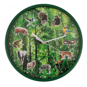 Wandklok dieren - Leuk voor de kinderkamer - 30x30 cm - Kinderklok
