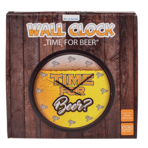 Wandklok 'Time for Beer' - Diameter 29 cm - Grappige Wanddecoratie - Originele Klok voor Bierliefhebbers