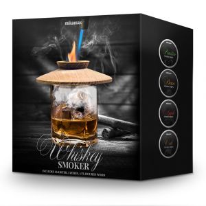 Whisky Smoker – Complete Set – 4-delig - Incl. 4 Aromas, Aansteker, Schoonmaakborstel en Gaas – Rookapparaat
