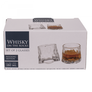 Whiskey glazen 'on the rocks' - 180ml - 2 stuks - Mooie whiskey glazen - Leuke glazen